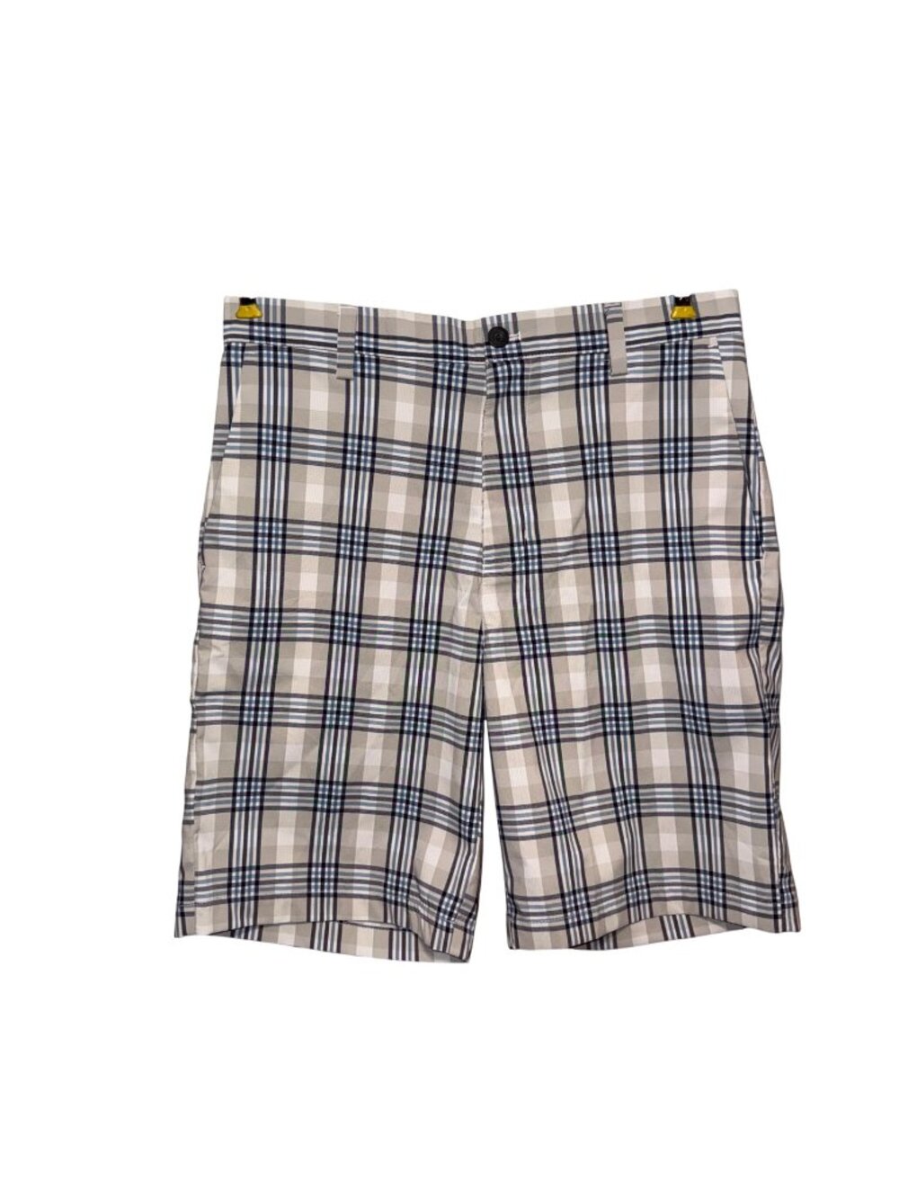 Chaps Mens Plaid Flat Front Shorts Size 30 Blue & Gray Casual Wear